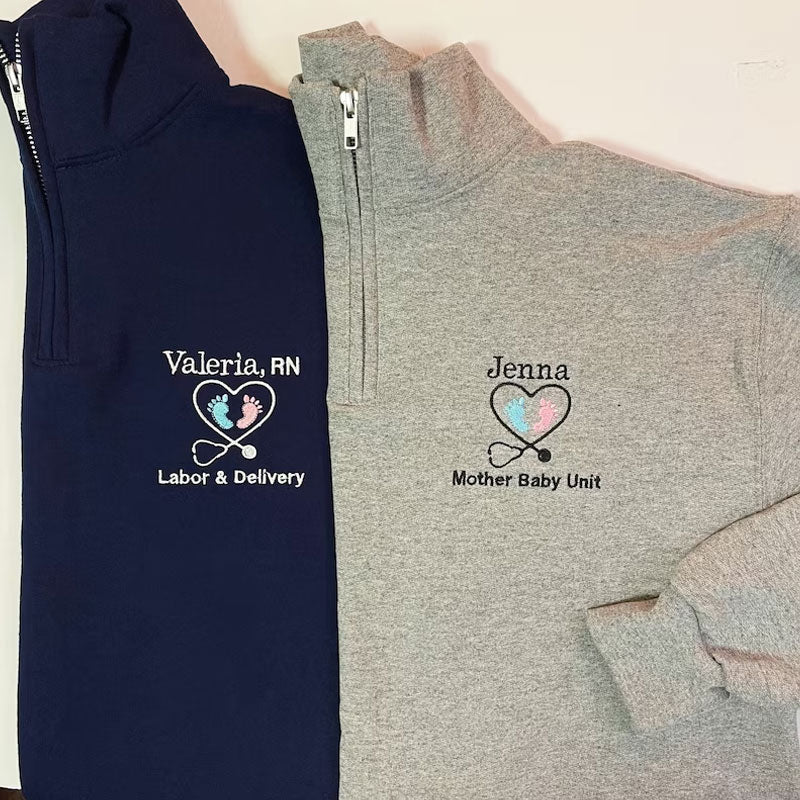 Baby Feet Pullover Sweatshirt Jacket Gift For Nurse