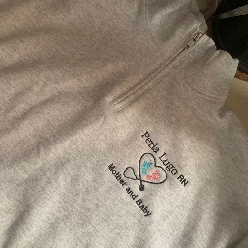 Baby Feet Pullover Sweatshirt Jacket Gift For Nurse