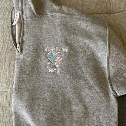 Baby Feet Pullover Sweatshirt Jacket Gift For Nurse