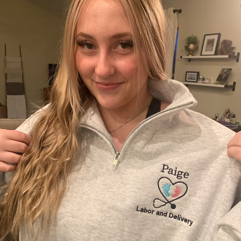 Baby Feet Pullover Sweatshirt Jacket Gift For Nurse