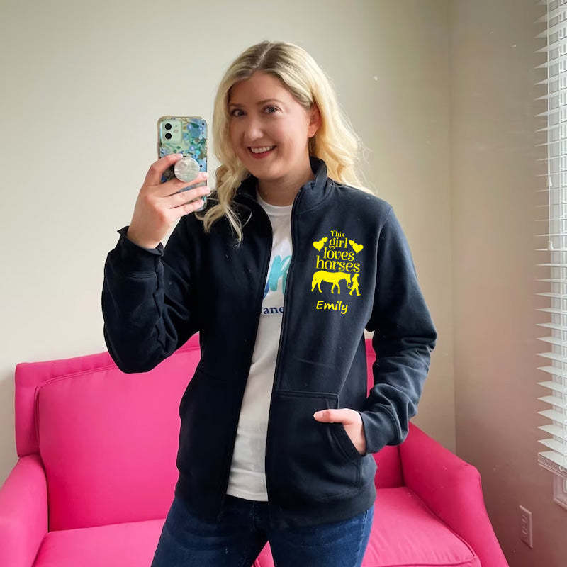 This Girl Loves Horses Pullover Sweatshirt  Jacket Gift