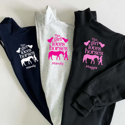This Girl Loves Horses Pullover Sweatshirt  Jacket Gift