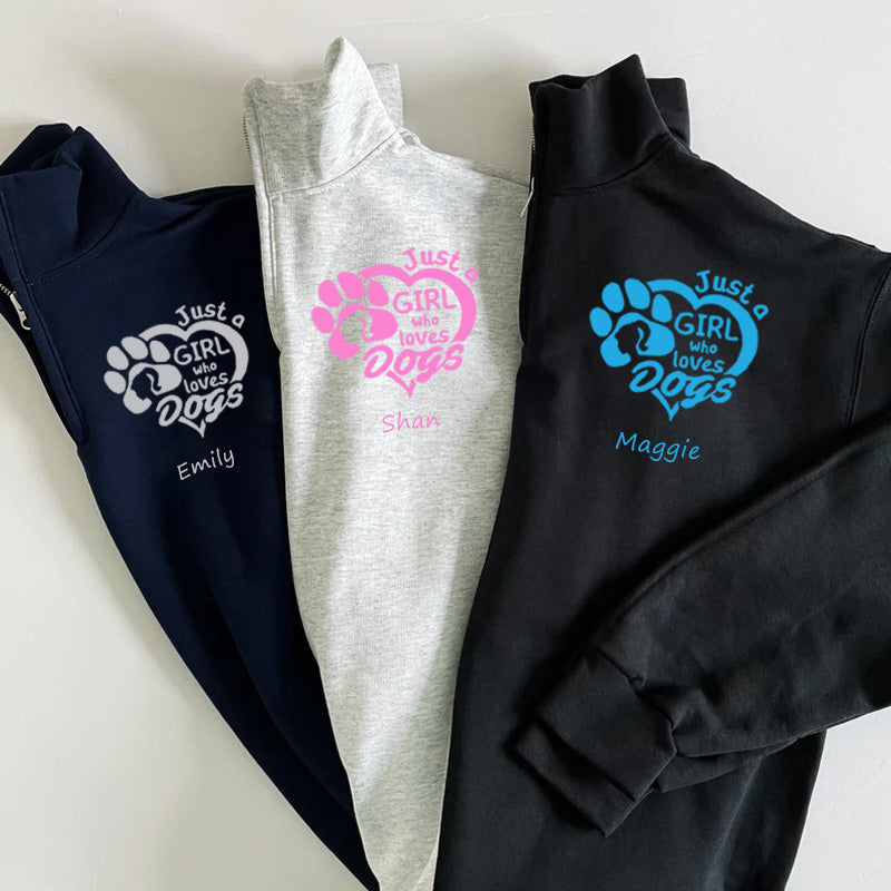 Just a Girl Who Loves Dogs Pullover Sweatshirt