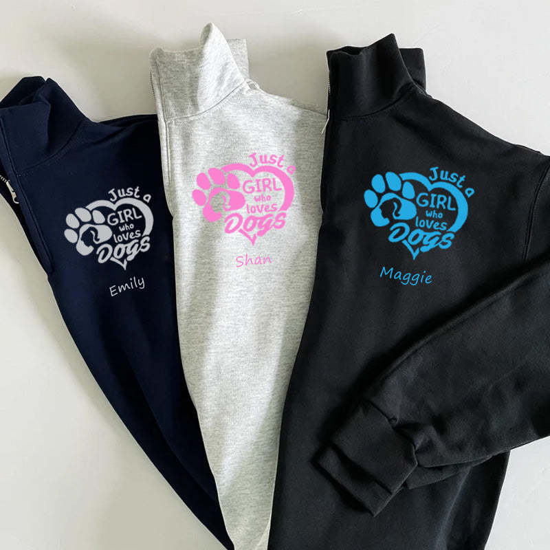 Just a Girl Who Loves Dogs Pullover Sweatshirt