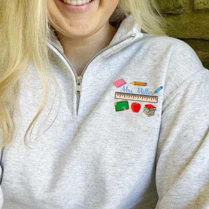 Personalized Teacher Ruler Pullover Sweatshirt