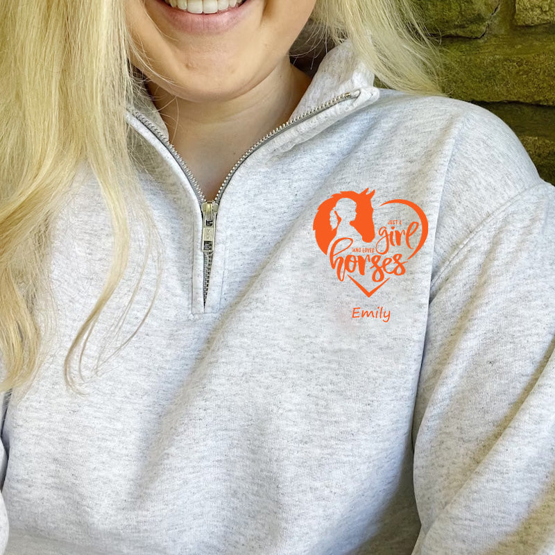 Just a Girl Who Loves Horses Pullover Sweatshirt  Jacket Gift