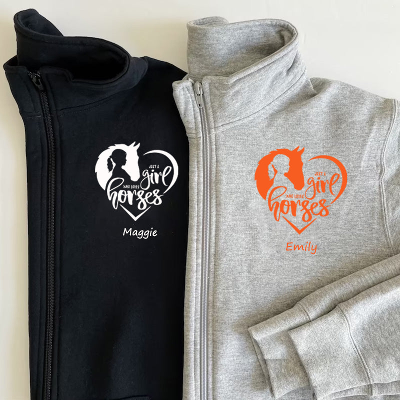 Just a Girl Who Loves Horses Pullover Sweatshirt  Jacket Gift