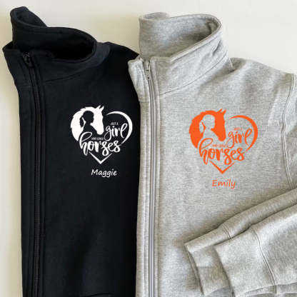 Just a Girl Who Loves Horses Pullover Sweatshirt  Jacket Gift