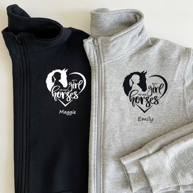 Just a Girl Who Loves Horses Pullover Sweatshirt  Jacket Gift