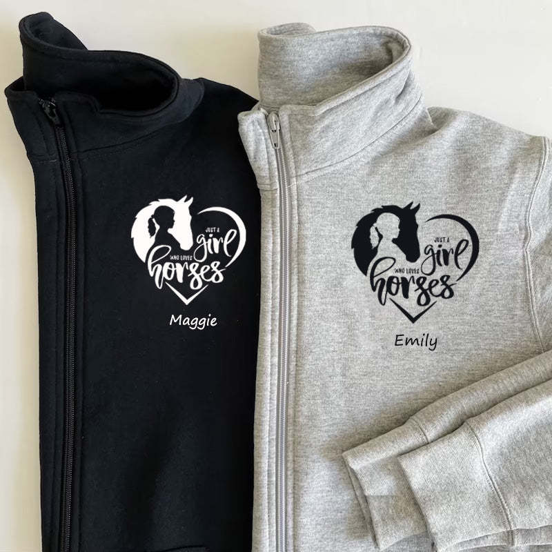 Just a Girl Who Loves Horses Pullover Sweatshirt  Jacket Gift