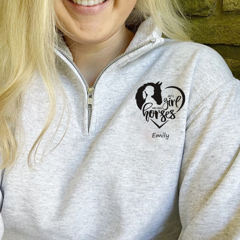 Just a Girl Who Loves Horses Pullover Sweatshirt  Jacket Gift
