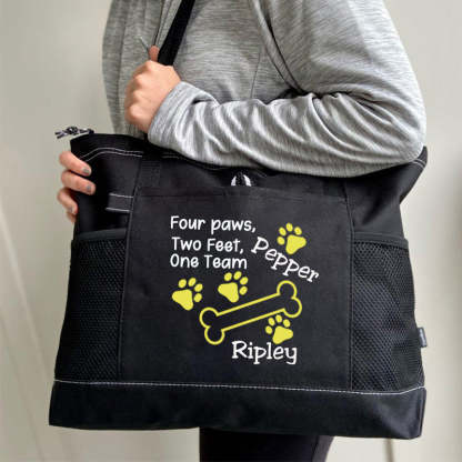 Bone Paw Print Tote Bag