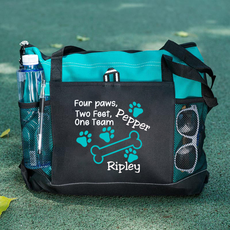 Bone Paw Print Tote Bag