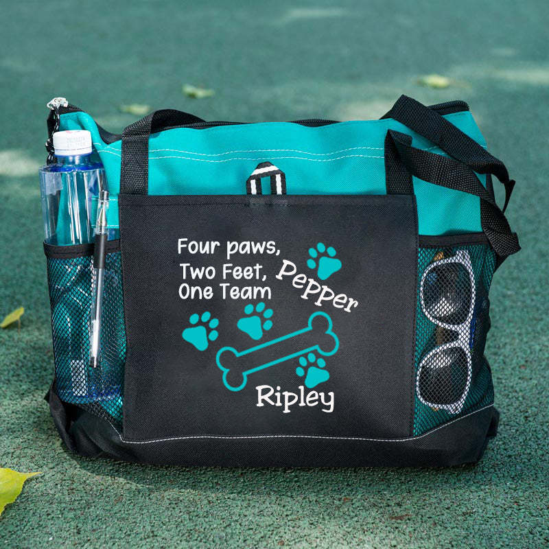 Bone Paw Print Tote Bag