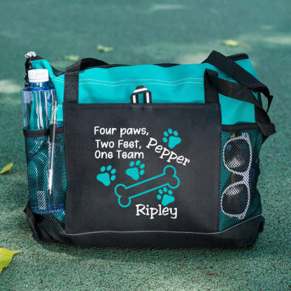 Bone Paw Print Tote Bag