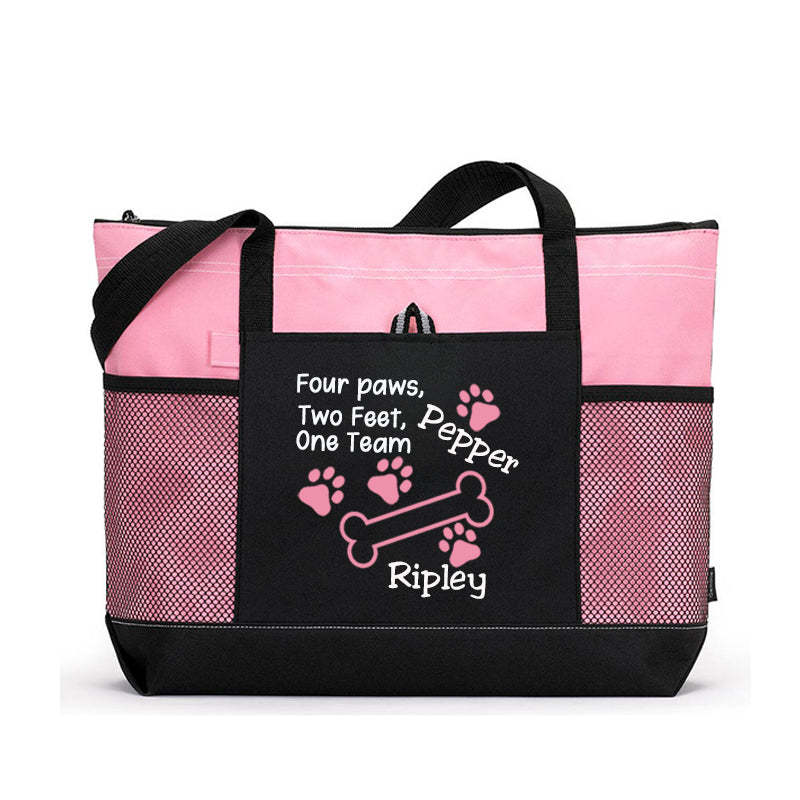 Bone Paw Print Tote Bag