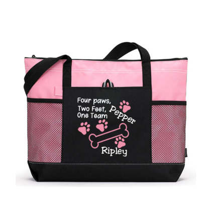Bone Paw Print Tote Bag