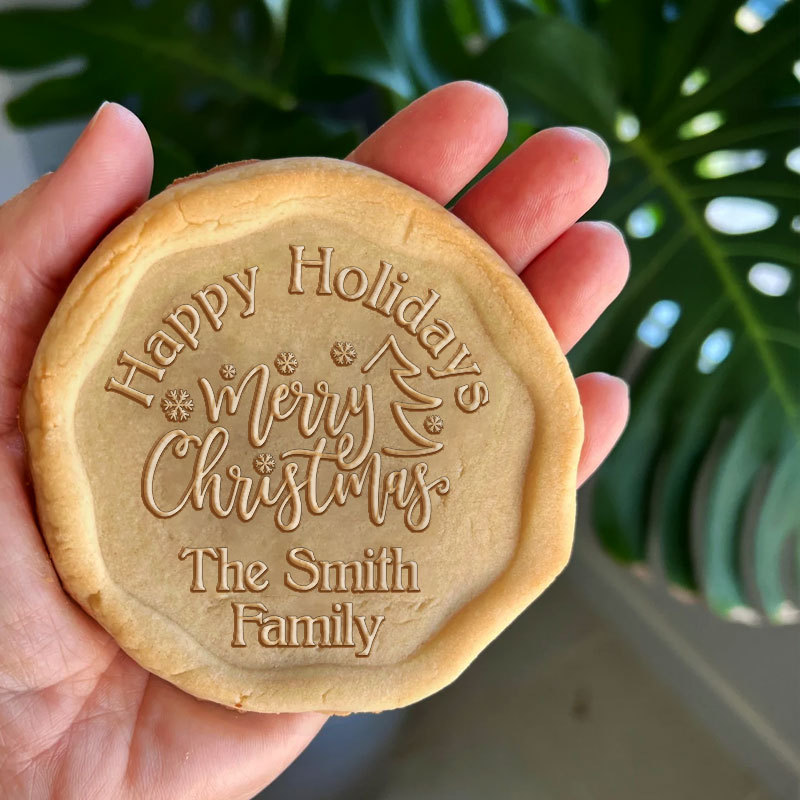 Personalized Family Name Christmas Cookie Stamp, Teacher Gift, Baking Gifts, Neighbor Gift