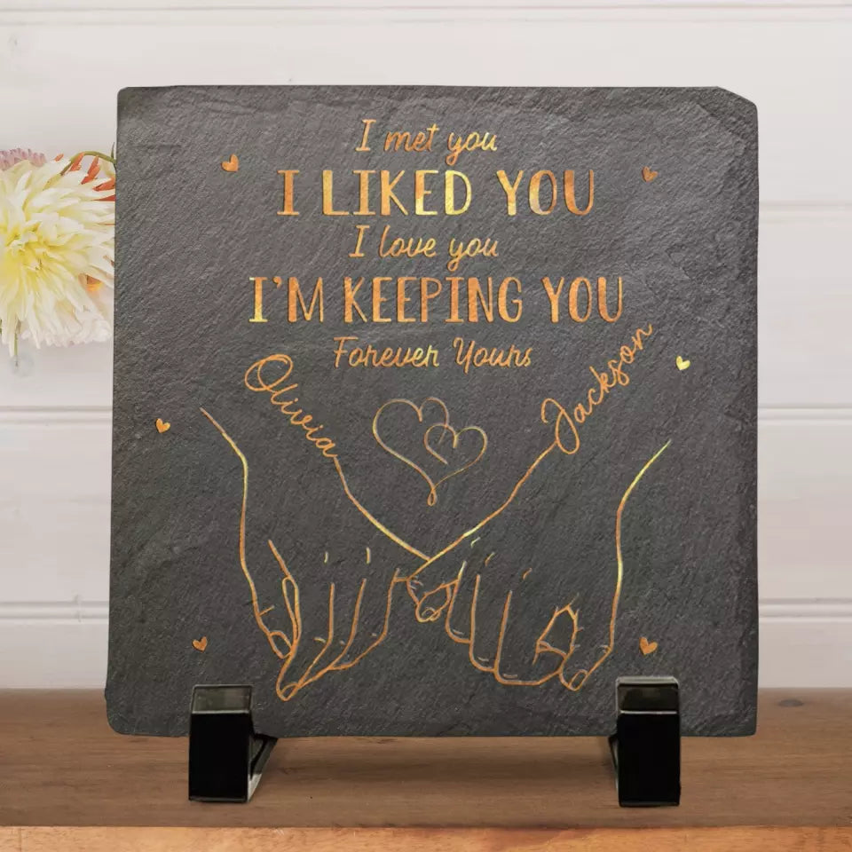 My Heart Is Perfect Because You Are Inside - Personalized Couple Stone With Stand