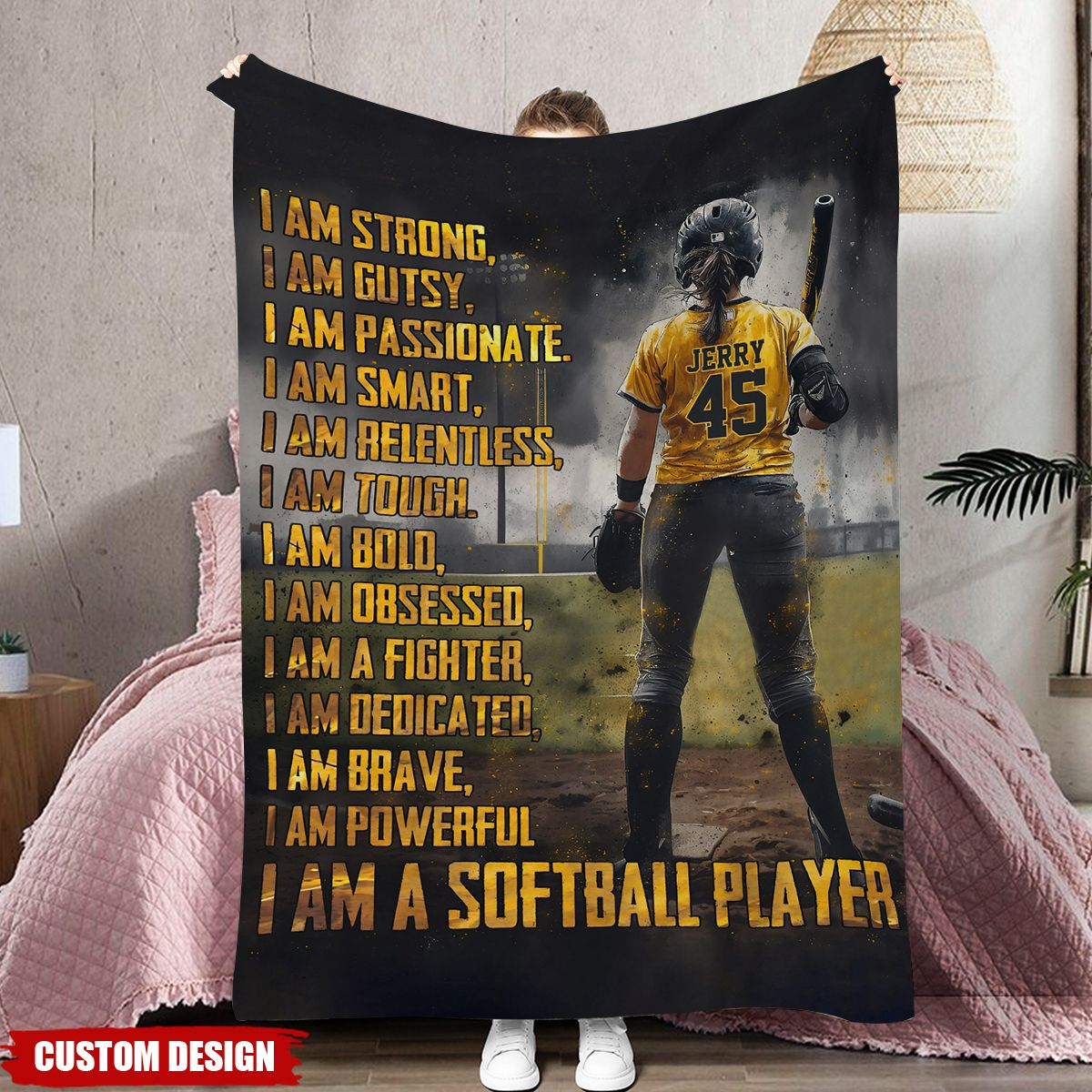 Personalized Softball Girl Blanket - Gift For Softball Lovers