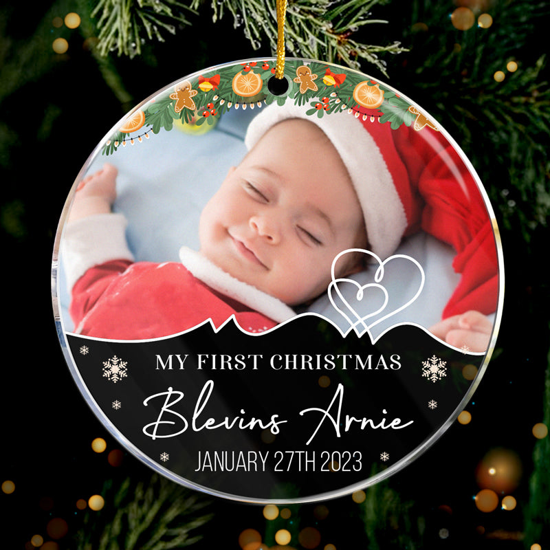 Custom Photo My First Christmas - Family Personalized Custom Acrylic Ornament
