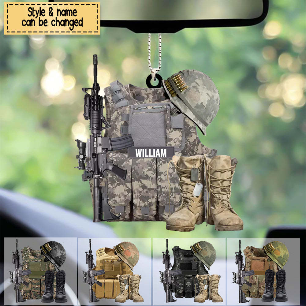 Personalized Military Uniform Acrylic Ornament - Gift Idea For Veterans/ Military Gift