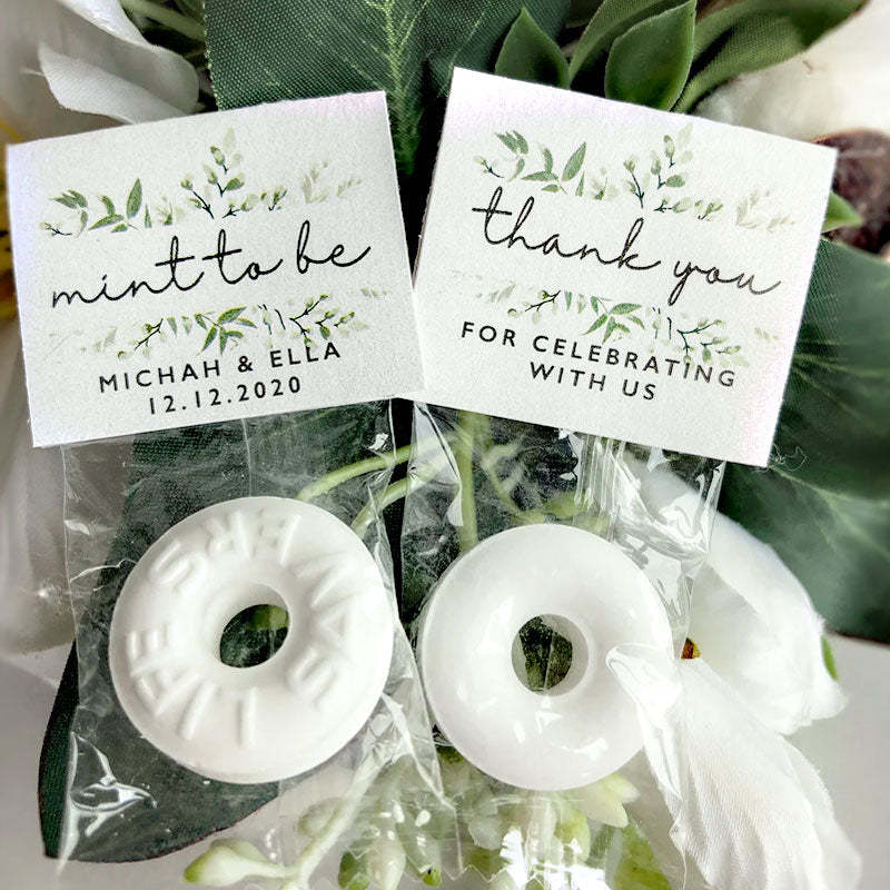 Wedding Favors Mint To Be , Greenery Lifesaver Mint Party Favor Tag
