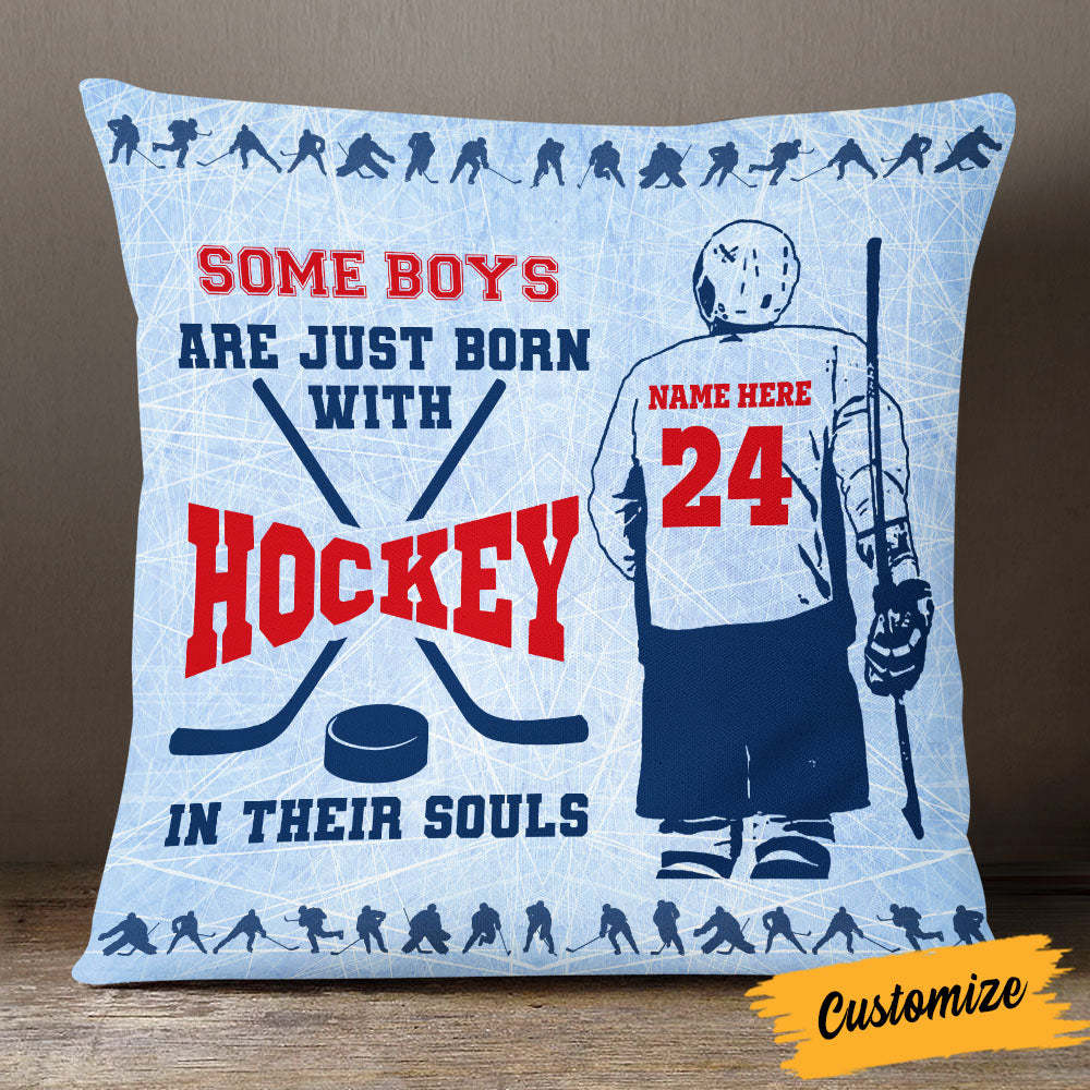 Personalized Hockey Pillow Gift Sport Lover