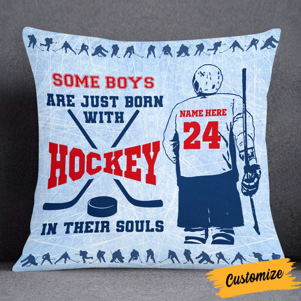 Personalized Hockey Pillow Gift Sport Lover