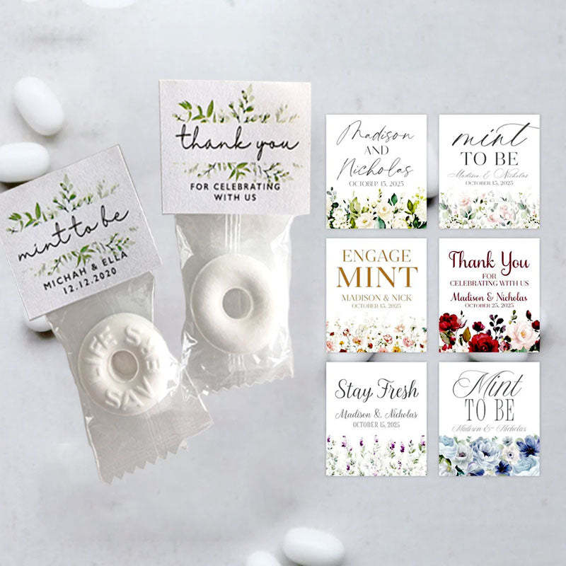 Wedding Favors Mint To Be , Greenery Lifesaver Mint Party Favor Tag