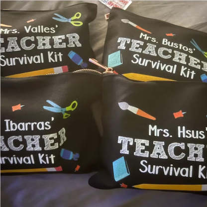 Teacher Survival Kit, Gift for Teacher, Teacher Appreciation, Personalized Makeup Bag