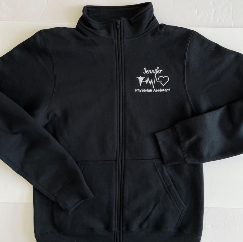 Embroidered Nurse Pullover Sweatshirt Jacket