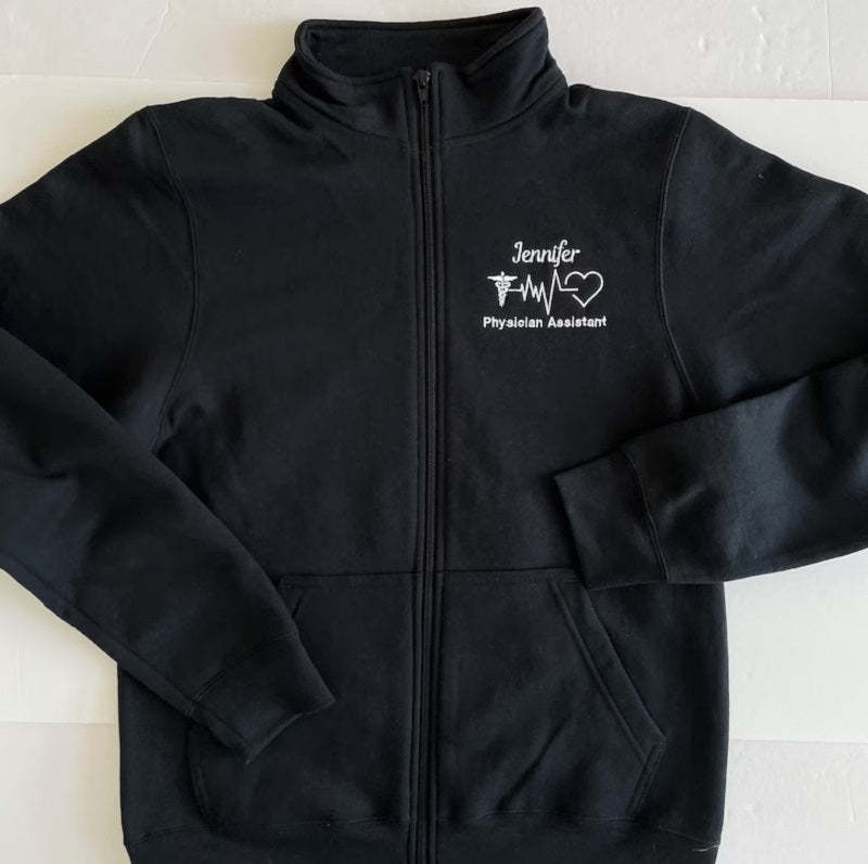 Embroidered Nurse Pullover Sweatshirt Jacket