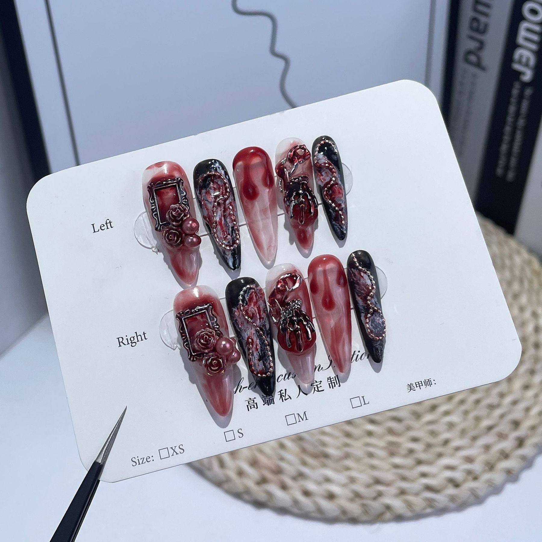 Handmade Halloween Press-On Nail Tips-CU164