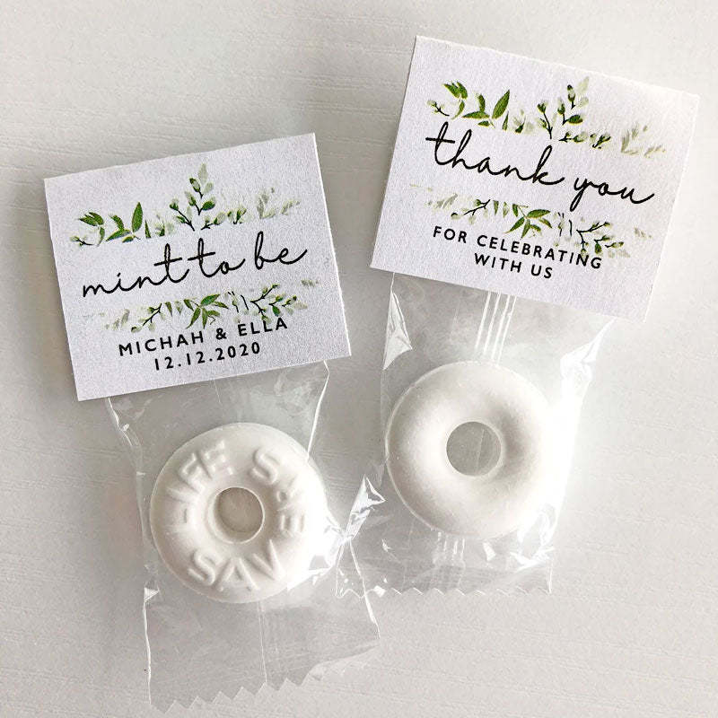 Wedding Favors Mint To Be , Greenery Lifesaver Mint Party Favor Tag