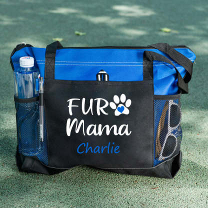 Fur Mama Paw Print Personalized Tote Bag
