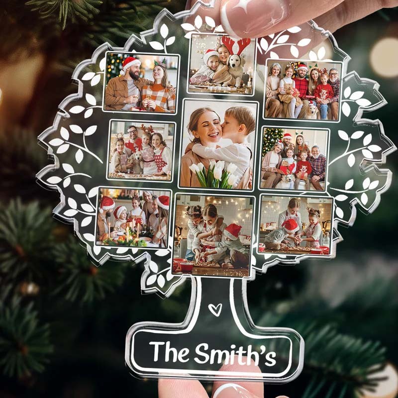 Custom Photo Family Tree Of Life - Personalized Acrylic Photo Ornament