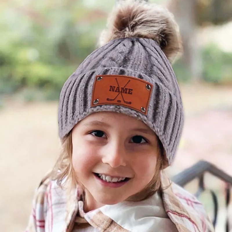 Personalized Hockey Name Beanie for Toddlers to Adults - Custom Winter Hat for Hockey Fans