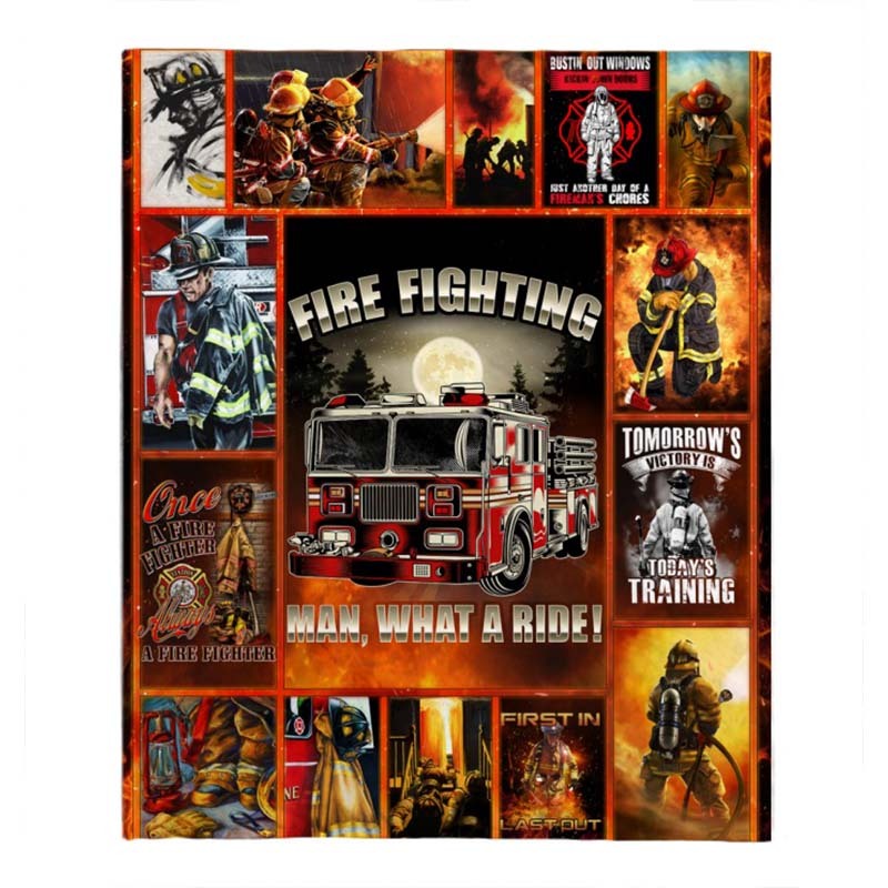 Personalization Firefighter Fleece Blanket Gift For Her