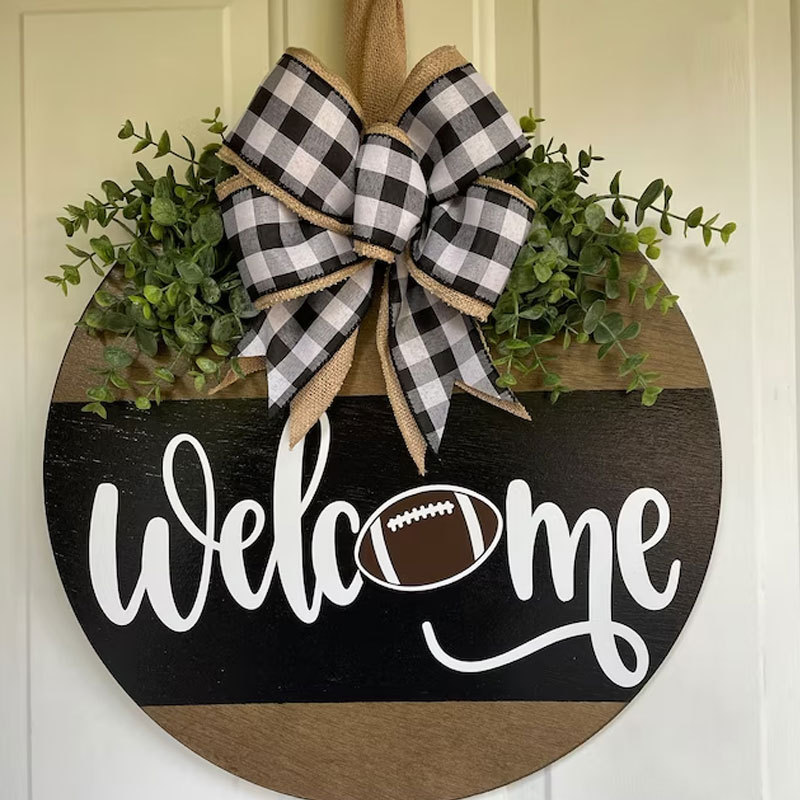 Football Front Door Decor | Sports Sign | Football Wreath | Sports Gift
