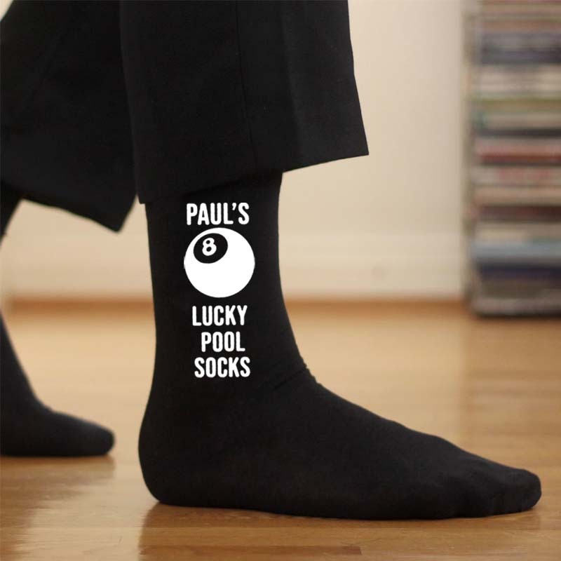 Personalised Lucky Pool 8 Ball Socks Gift For Billiards Pool Lover