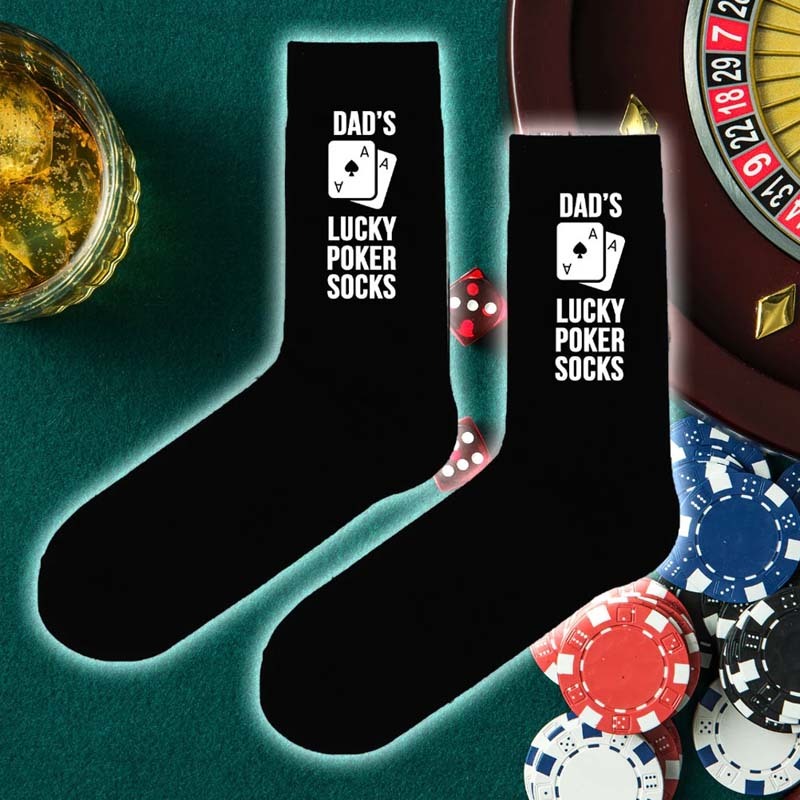 Personalised Lucky Poker Socks Gift For Dad Husband Boyfriend