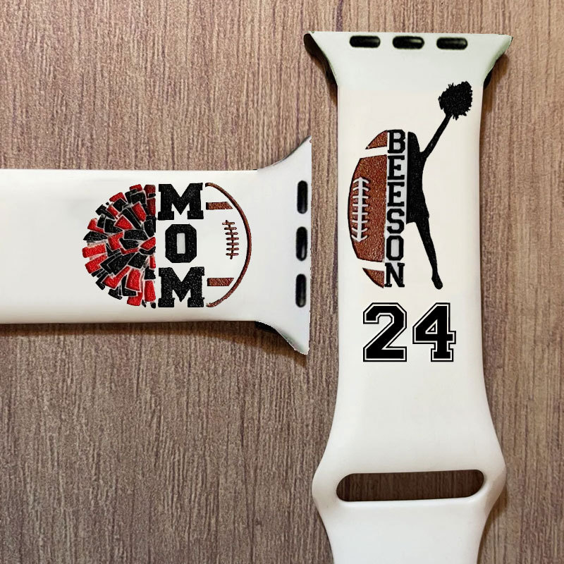 Custom Football Cheer Mom, Cheerleader Watch Band with Player's Name & Number