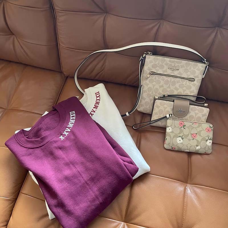 Custom Embroidered Roman Numeral on Neck With Initials on Sleeve Unisex Sweatshirt or Hoodie Valentine's Day Sweatshirt