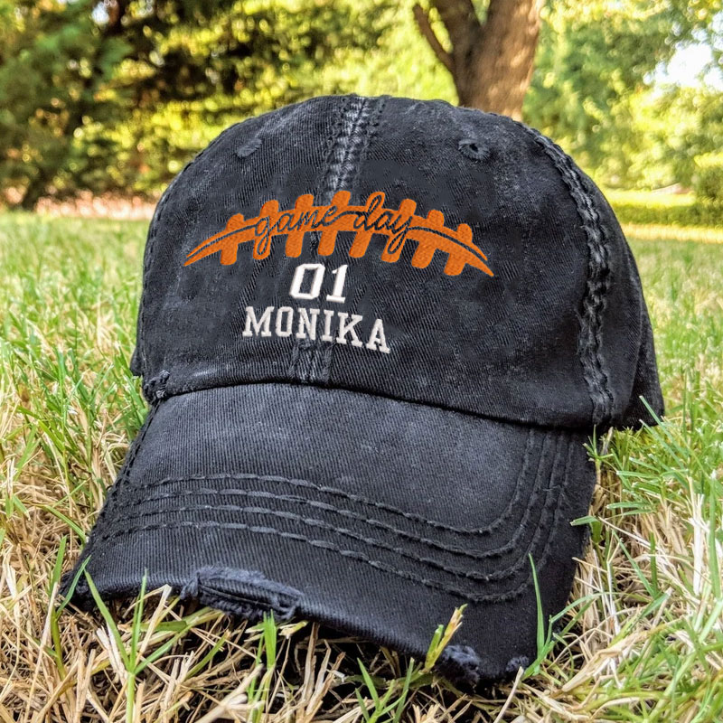 Custom Football Lovers hat Game Day gift with Name & Number