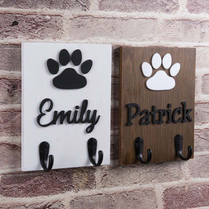 3D wood 8x6 Personalized Pet Dog Leash Sign