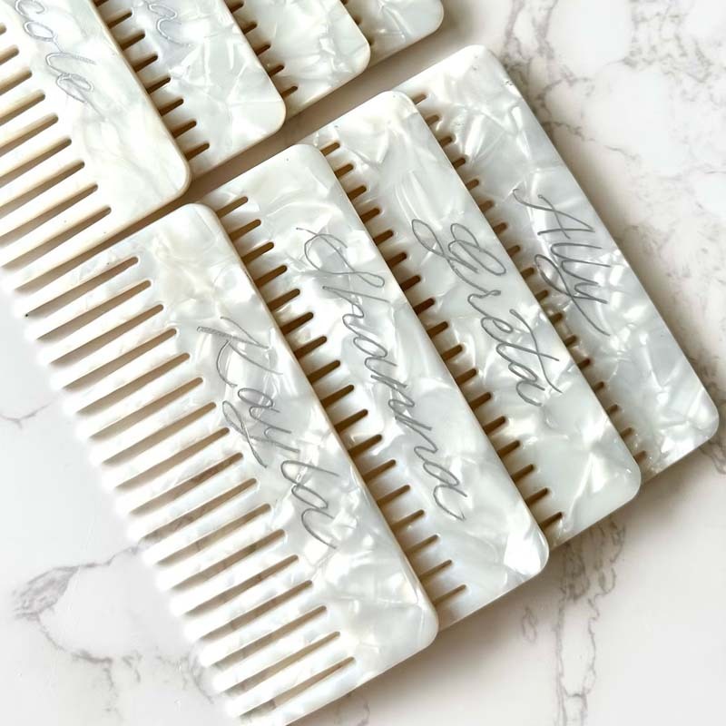 Personalized Acetate Comb Engraving | Wedding Gift