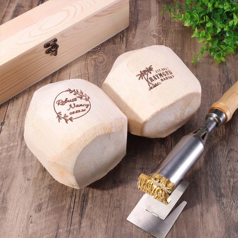 Custom Wedding Logo Coconuts Branding Iron Custom Coconut Brand Iron