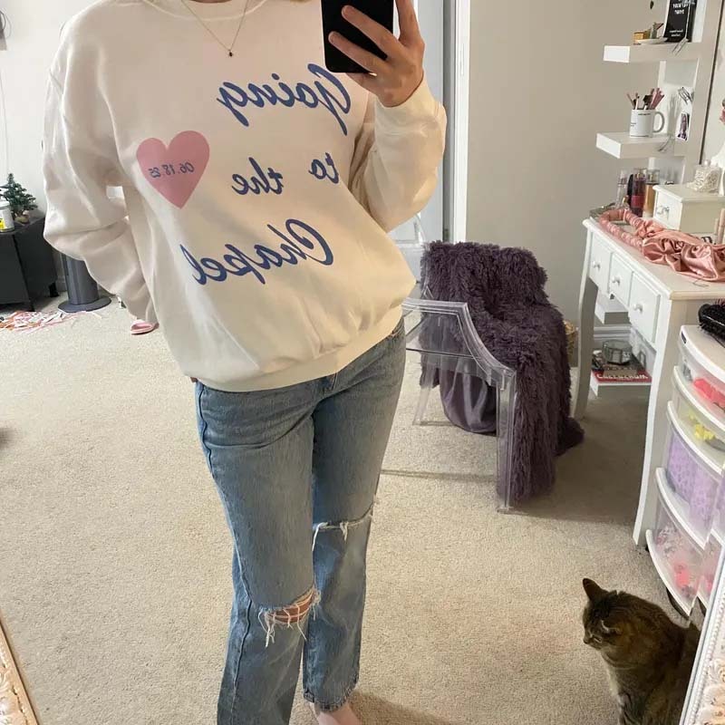 Going to the Chapel Personalized Bridal Sweatshirt Wedding Day of Bride Outfit