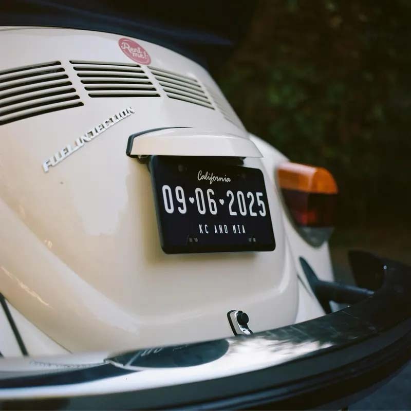 Custom Wedding Car License Plate - Wedding Date Sign- Romantic Plate